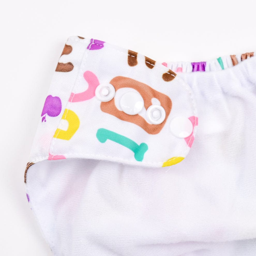 White Printed Reusable Baby Infant Nappy Cloth Diaper BCP1017D