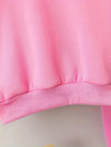 Pink Cozy & Cute Girls' Cartoon Print Fleece-Lined Sweatshirt and Joggers 2 Pc Set TS6037