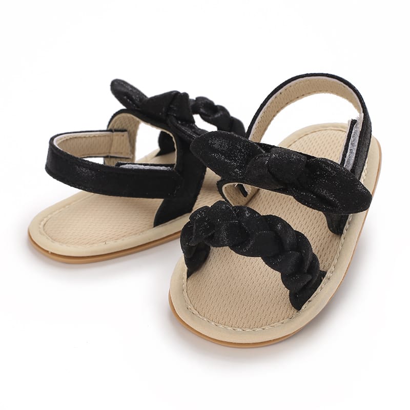 Black Glittering Sandals SDL7509B