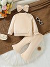 Cute Baby Girl Outfit with a Bow And Split Pants, for Outdoor FD6129F