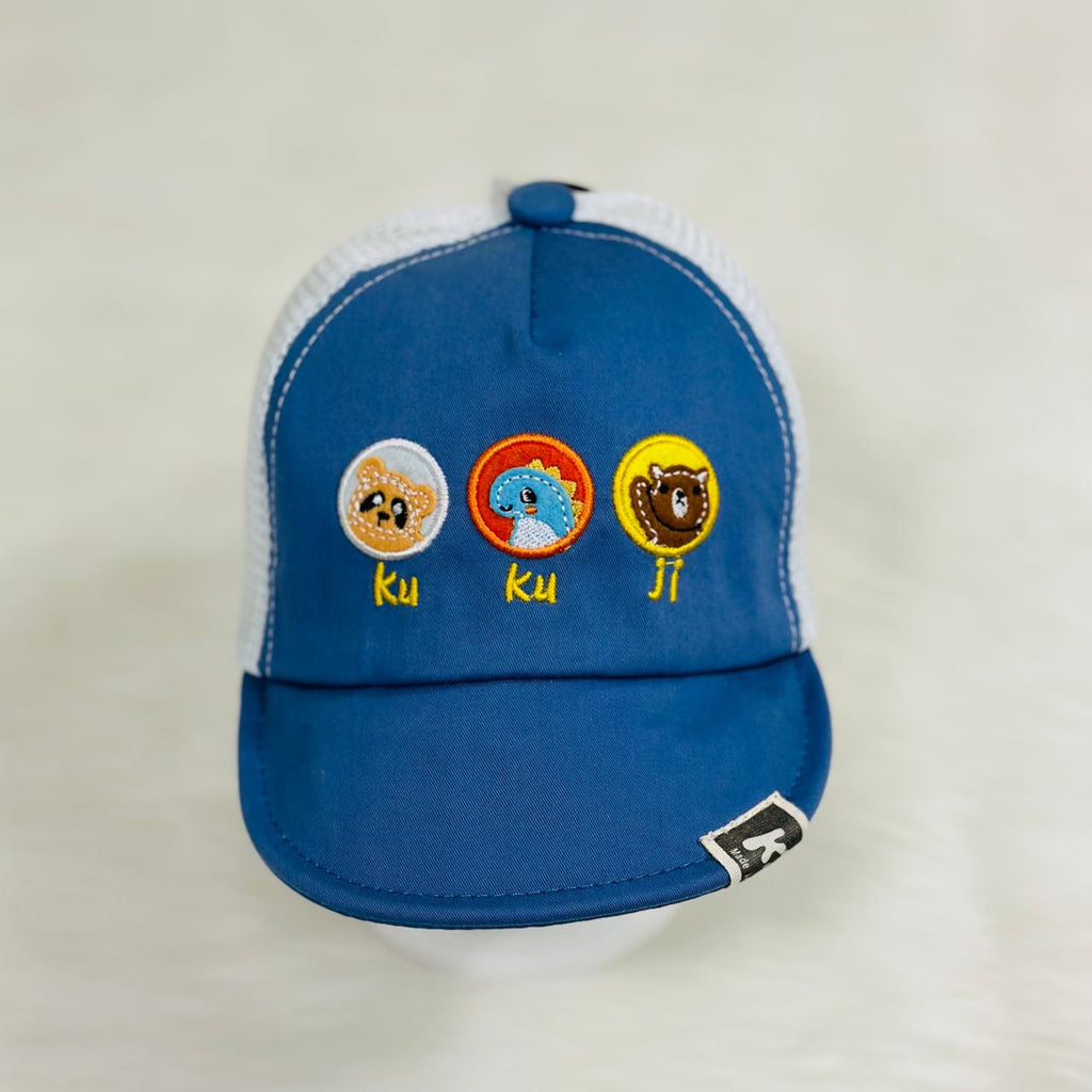 Children's Fashion White & Sliver Blue Cap CP5035C