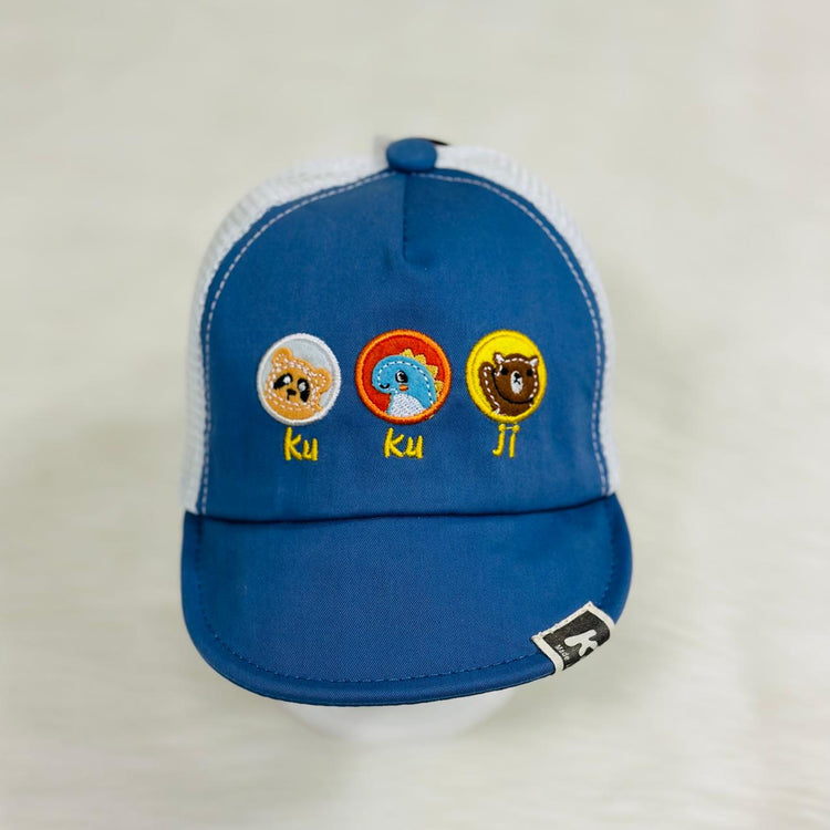 Children's Fashion White & Sliver Blue Cap CP5035C