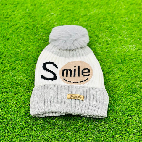 Grey Winter Warm Smile Knitting Hat Cap CP5003C