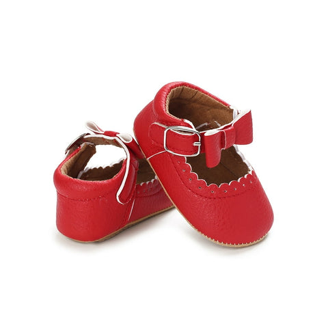 Baby Girls Red Bow Buckle Comfortable Shoes SH7098D