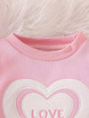Girl's Autumn and Winter Sweatshirt and Pants Two-piece Set with Love Embroidery Casual Sports Suit, Perfect for Outdoor TS6099H