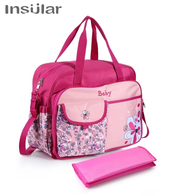 Pink Baby Diaper Bag Maternity Nappy Bag Waterproof Travel Stroller Bag BG5555B