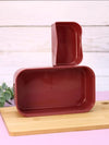Red & Brick Red Portable Rectangle Lunch Box With Spoon Set 800 ML BCP1059C