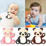 Brown Ecofriendly Silicone Rubber Panda Cartoon Teether BCP1007B