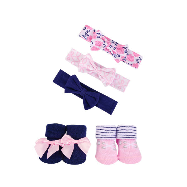 HB Blue+Pink Headband & Socks 5pcs Set HA4001E