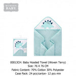 HB Sea-green Dino Hooded Towel TB6505B