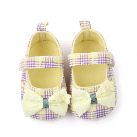 Yellow Check Soft Sole Booties BTS9004B