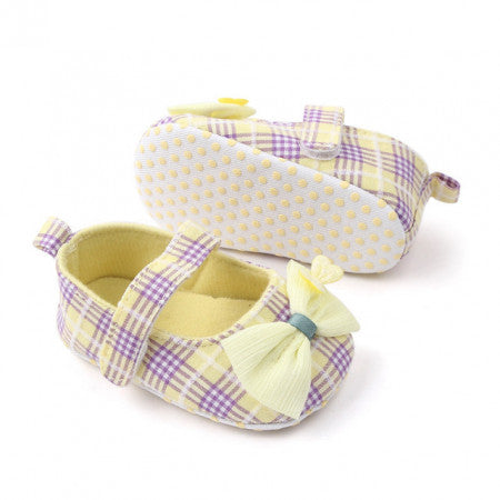 Yellow Check Soft Sole Booties BTS9004B